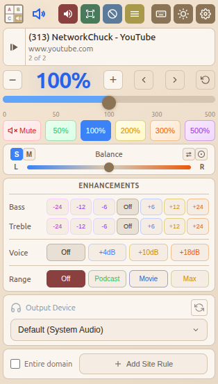 Popup morning theme with EQ presets