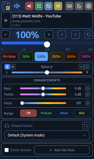 Popup bedtime theme with EQ sliders
